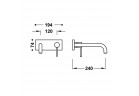 Element настенный do podtynkowego korpusu baterii umywalkowe TRES STUDY, излив 240mm, золото
