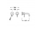 Element настенный do podtynkowego korpusu baterii umywalkowe TRES STUDY, излив 177mm, белый матовый 