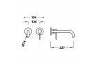 Element настенный do podtynkowego korpusu baterii umywalkowe TRES STUDY, излив 237mm, чёрный матовая
