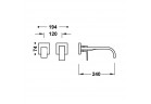 Element настенный do podtynkowego korpusu baterii umywalkowe TRES Cuadro, излив 240mm, золото 