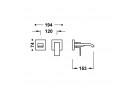 Element настенный do podtynkowego korpusu baterii umywalkowe TRES Cuadro, излив 153mm, хром 