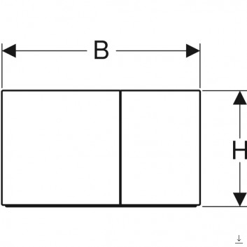 Кнопка Geberit Sigma 70 смывной фронтальный do spłukiwania dwudzielnego - чёрный хром