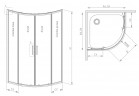 Кабина полукруглая Radaway Premium Pro PDD 80x80cm, чёрный мат./ стекло бесцветное