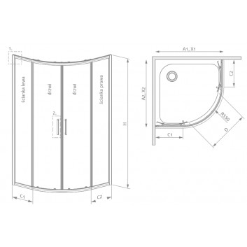 Кабина полукруглая Radaway Premium Pro PDD 100x100cm, хром/ стекло бесцветное