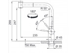 Смеситель кухонный Franke Atlas Neo Pull-Out, высота 297mm, obrotowa i выдвижной излив, чёрная нержавеющая сталь