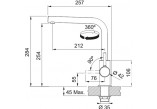 Смеситель кухонный Franke Lina L , высота 284mm, obrotowa i выдвижной излив, хром