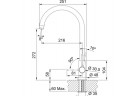 Смеситель кухонный do wody filtrowanej Franke Lina clear water , высота 272mm, obrotowa излив, чёрный мат.