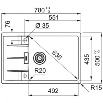 Zlewozmywak wbudowywany, Franke Centro CNG 611-78 XL - чёрный мат.