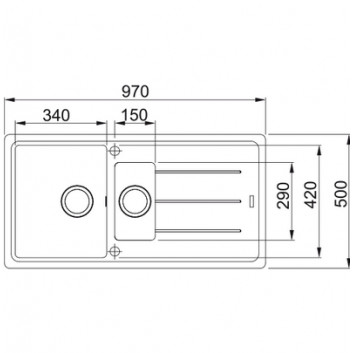 Zlewozmywak wbudowywany, Franke Basis BFG 651-97 , чёрный перелив, чёрный мат.