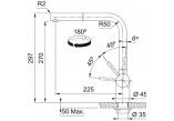 Смеситель kuchena Franke Atlas Neo pull-out, высота 297mm, выдвижной излив, antracyt