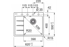 Zlewozmywak Franke Centro CNG 611-62 TL, ociekacz с левой стороны, чёрный мат.