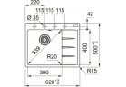 Zlewozmywak Franke Centro CNG 611-62 TL, ociekacz z правой strony, чёрный мат.