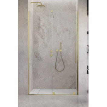 Двери раздвижные walk-in Radaway Furo Gold, левые, с задней стенкой, 160x200cm, стекло бесцветное, profil золотой