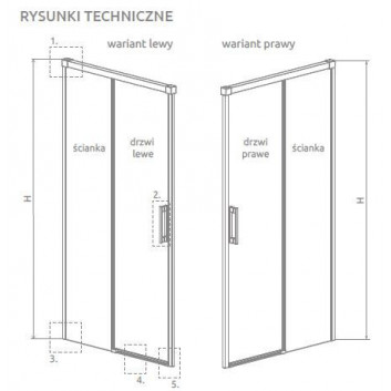 Двери wnękowe Radaway Idea DWJ 140cm x 200.5cm правые стекло бесцветное золото szczotkowane 