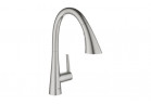 Смеситель для мойки однорычажный, Grohe Zedra, нержавеющая сталь
