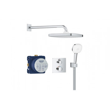 Скрытый душевой гарнитур с верхним душем Tempesta 250 Cube, Grohe Groheterm, хром