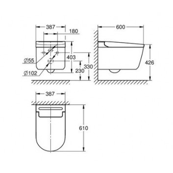 GROHE Sensia Pro Toaleta myjąca для монтажа z скрытого монтажа systemem spłukującym