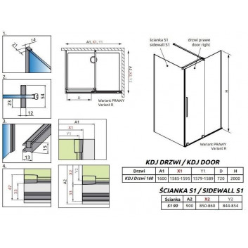 Radaway Furo KDJ кабина 90x90cm левая стекло бесцветное