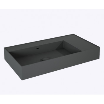 Раковина подвесная левая 80x45.5cm, Elita Solid-Surface, белый мат.