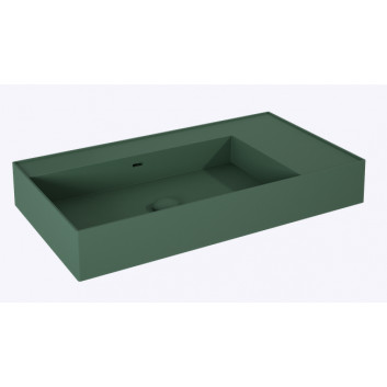 Раковина подвесная левая 80x45.5cm, Elita Solid-Surface, белый мат.