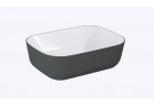 Накладная раковина 45.5x32.5cm, Elita Reni, white hg/anthracite мат.