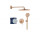 Душевой гарнитур скрытый с верхним душем Rainshower mono 310 , Grohe Essence, brushed warm sunset