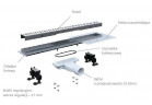 Линейный канал Radaway Slim 85 cm, przeznaczony do stosowania z płytkami o grubości od 8 do 12 mm, решётка Basic (для панелей płytkami)