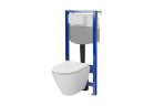 Набор Cersanit SET15: Стеллаж Aqua 50 PNEU QF + подвесной унитаз City By Oval Cleanon с крышкой с микролифтом