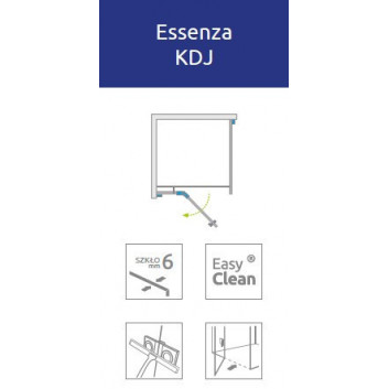 Боковая стенка S1 70 Radaway Essenza New Black KDJ 66.7-68.2-200cm, profil чёрный, стекло бесцветное