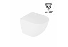 Подвесной унитаз WC Excellent Luqa 48 cm, bezrantowa, z system spłukiwania Spin 360, с крышкой с микролифтом - белый глянец
