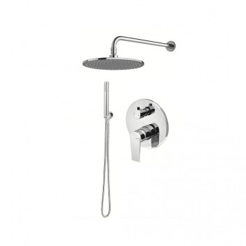 Душевой набор Vema Tiber Steel, скрытый, 2 выходы wody, верхний душ 25cm, нержавеющая сталь inox