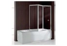 Шторки на ванну Novellini Aurora 9 трёхстворчатая, раскладная z możliwością odwrócenia - 138x138H cm, профиль белый, стекло pióra