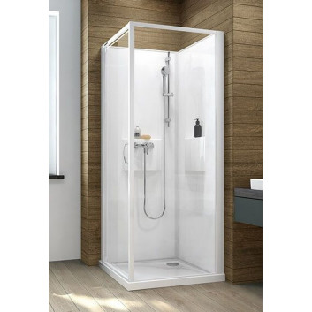 Кабина czterościenna Sanplast Basic Complete, 90 cm с полной комплектацией, стекло бесцветное, профиль белый