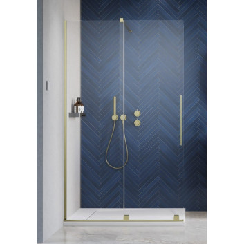 Душевая кабина Radaway Furo Brushed Gold Walk-in 1200x2000 mm, ze stabilizatorem poprzecznym, вариант правосторонний - стекло бесцветное, profil золотой szczotkowany