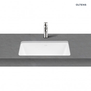 Накладная раковина Oltens Hamnes, 60x42,5cm, овальная, без перелива, powłoka SmartClean, белая
