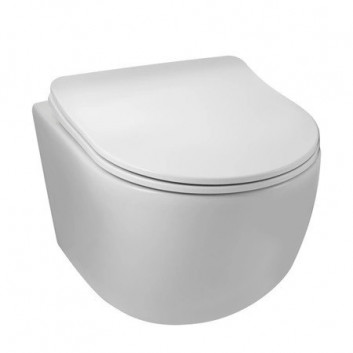 Раковина подвесная WC Balneo Luna Tornado 36,5x48,5 cm, белая bez kołnierza с крышкой с микролифтом z duroplastu