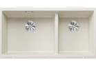 Zlewozmywak Blanco Subline 480/320-U Siligranit InFino 85,5x46 cm, 2 komory, левый, без автоматической заглушки - delikatny белый