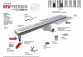 Линейный канал, pełny набор, Wiper New Premium, 600mm, рисунок Ponente, панель / оформление szlif