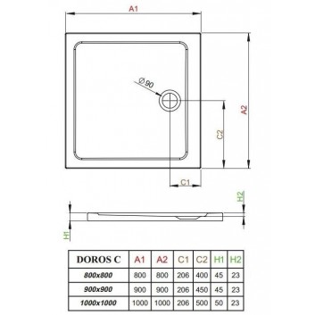 поддон Dolphi Radaway Doros D 1300x900 прямоугольный- sanitbuy.pl