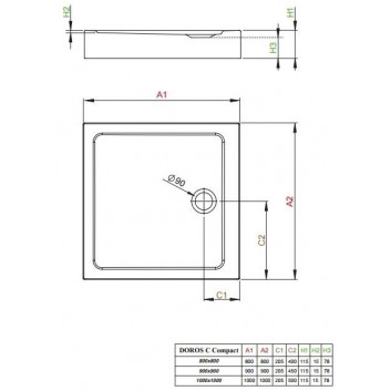 Поддон акриловый Radaway Doros C квадратный 80x80 cm- sanitbuy.pl