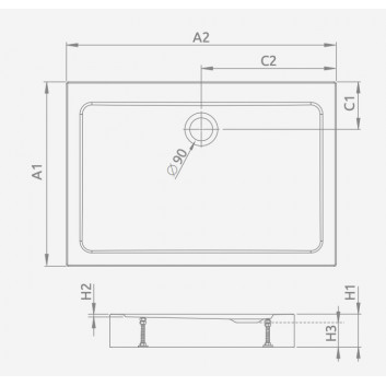 Поддон прямоугольный Radaway Doros F, 120x90cm, акриловый, stone antracytowy