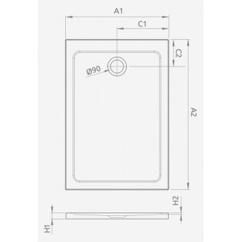 Поддон прямоугольный Radaway Doros D, 130x90cm, акриловый, stone white