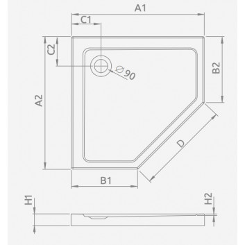 Поддон прямоугольный Radaway Doros F, 140x80cm, акриловый, stone white