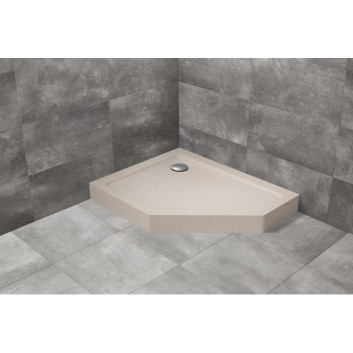 Поддон пятиугольный левый с корпусом Radaway Doros PT E Compact 100x80cm белый