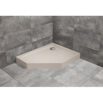 Поддон пятиугольный левый с корпусом Radaway Doros PT E Compact 100x80cm - stone kaszmirowy