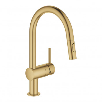 Смеситель кухонный с выдвижным изливом GROHE Minta 1/2", однорычажный - brushed warm sunset