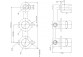 Смеситель для ванны на 3 отверстия Kohlman Axel, напольный, излив 190mm, 2 выходы wody, душевой набор, золотой глянец