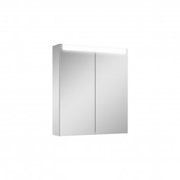 Подвесной шкафчик с зеркалом Elita Medium, 80cm, 2 дверки, 4 szklane półki, gniazdko электрические, серый