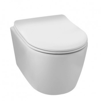 Раковина подвесная WC Balneo Luna Tornado 36,5x48,5 cm, белая bez kołnierza с крышкой с микролифтом z duroplastu