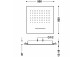 Верхний душ/ Душ настенный Tres 280x550 mm, 2 rodzaje strumienia: каскад i deszczowy